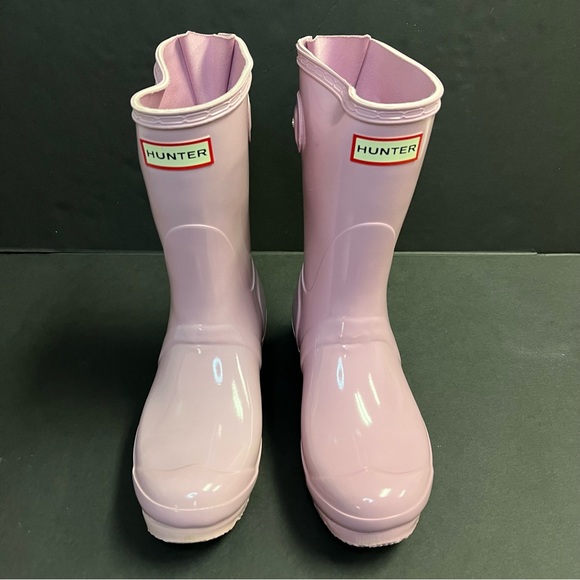Hunter Original Adjustable Back Short Gloss Pink (Purple) Rain Boots - Picture 10 of 11